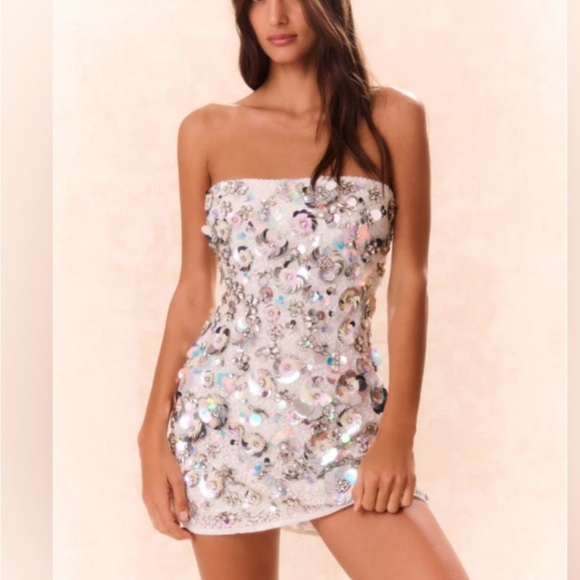 LoveShackFancy Dresses & Skirts - Sequin Strapless Mini Dress